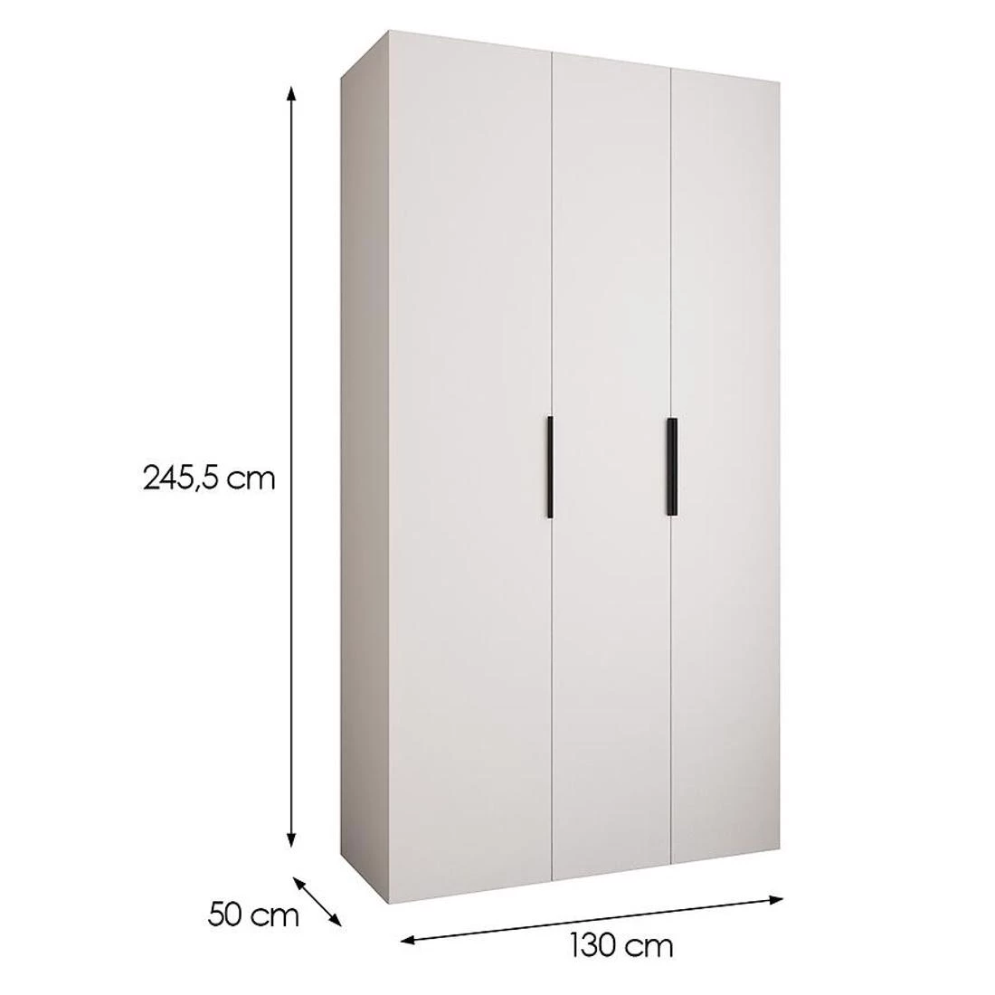 Como 4-130 ormar 50x130x245,5 cm belo/crni