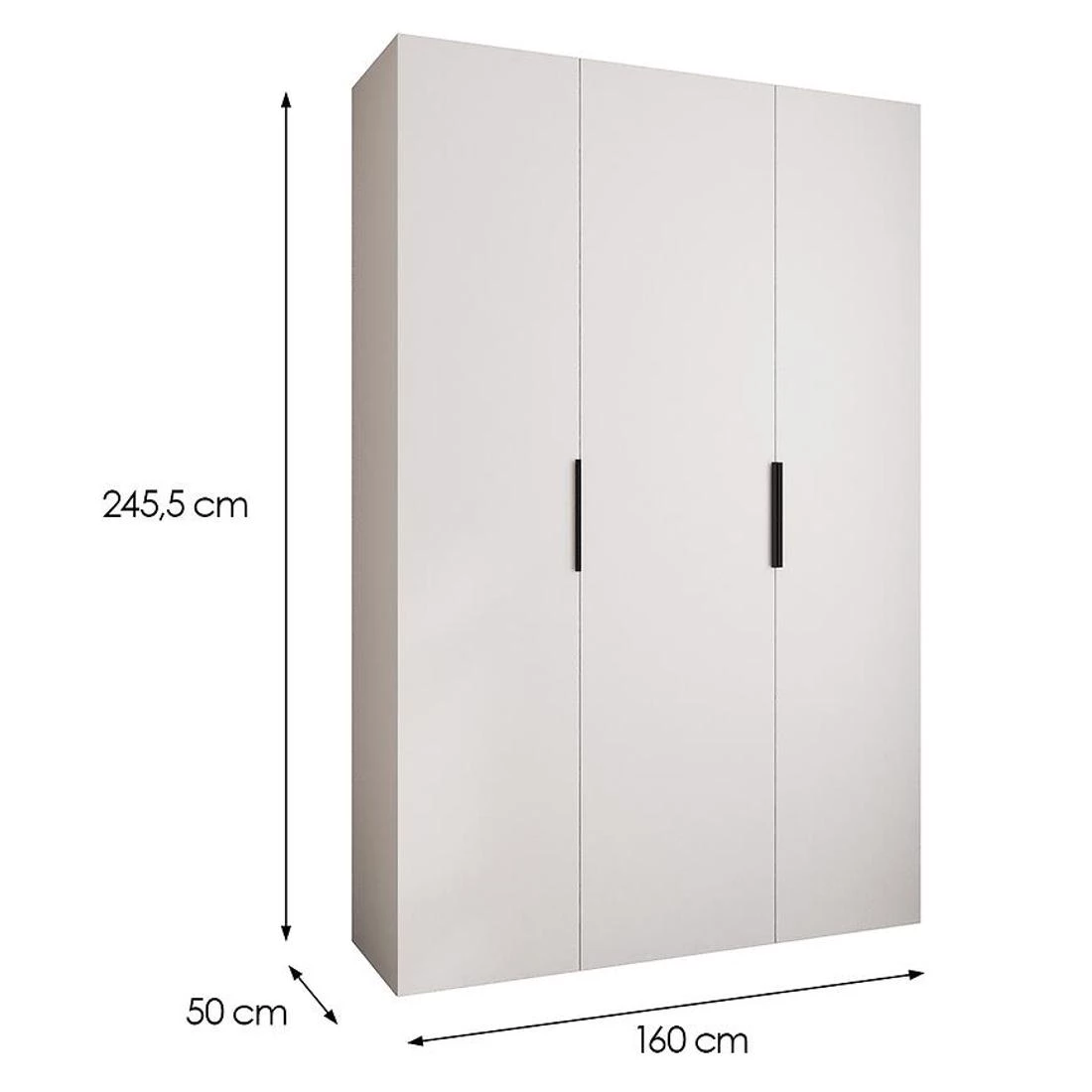 Como 4-160 ormar 50x160x245,5 cm bela/crna