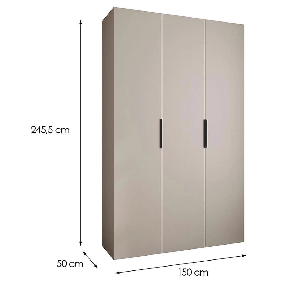 Como 4-150 ormar 50x150x245,5 cm  kašmir/crna
