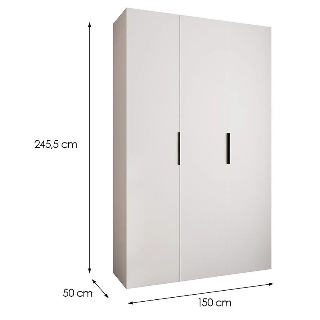Como 4-150 ormar 50x150x245,5 cm bela/crna