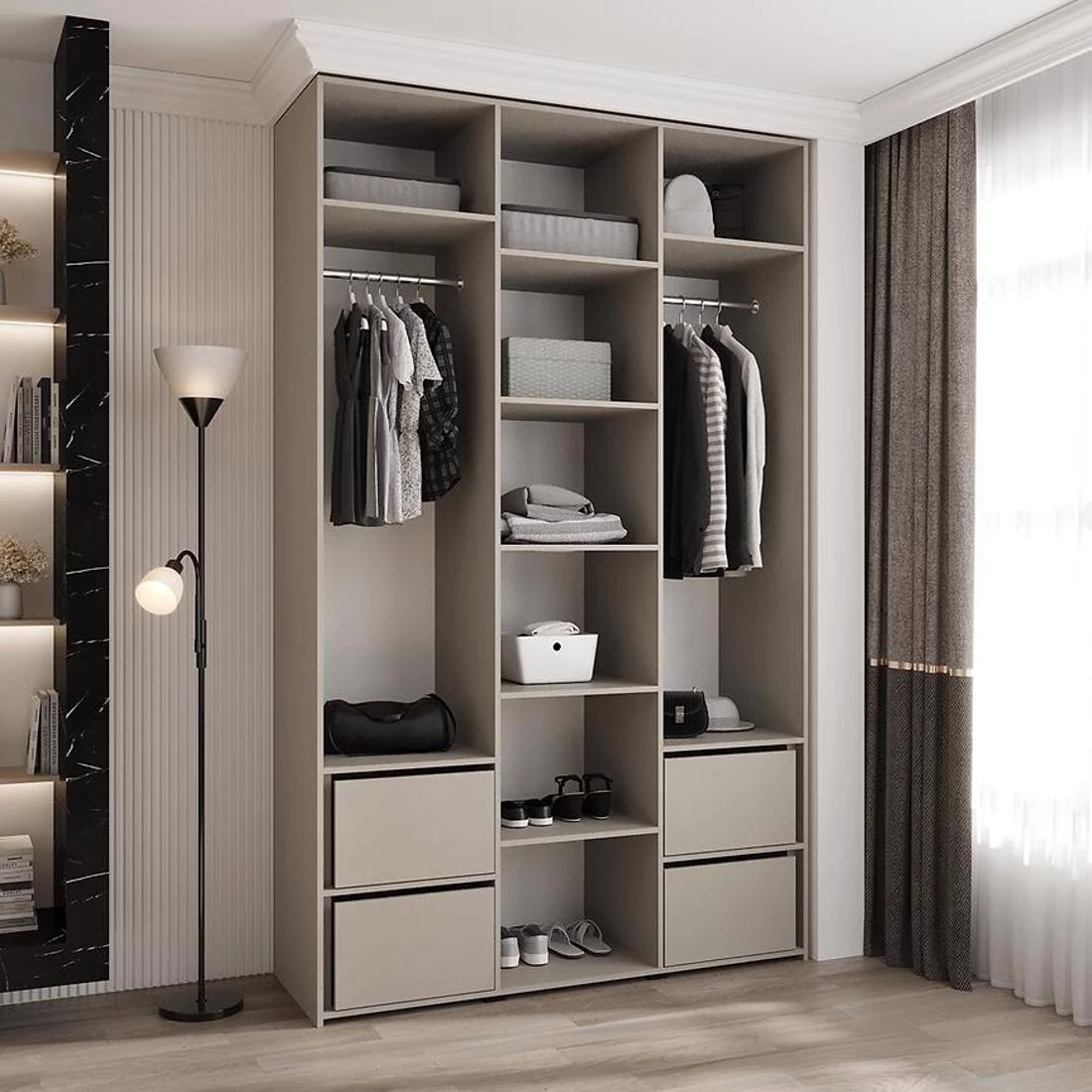Como 4-150 ormar 50x150x245,5 cm bela/crna