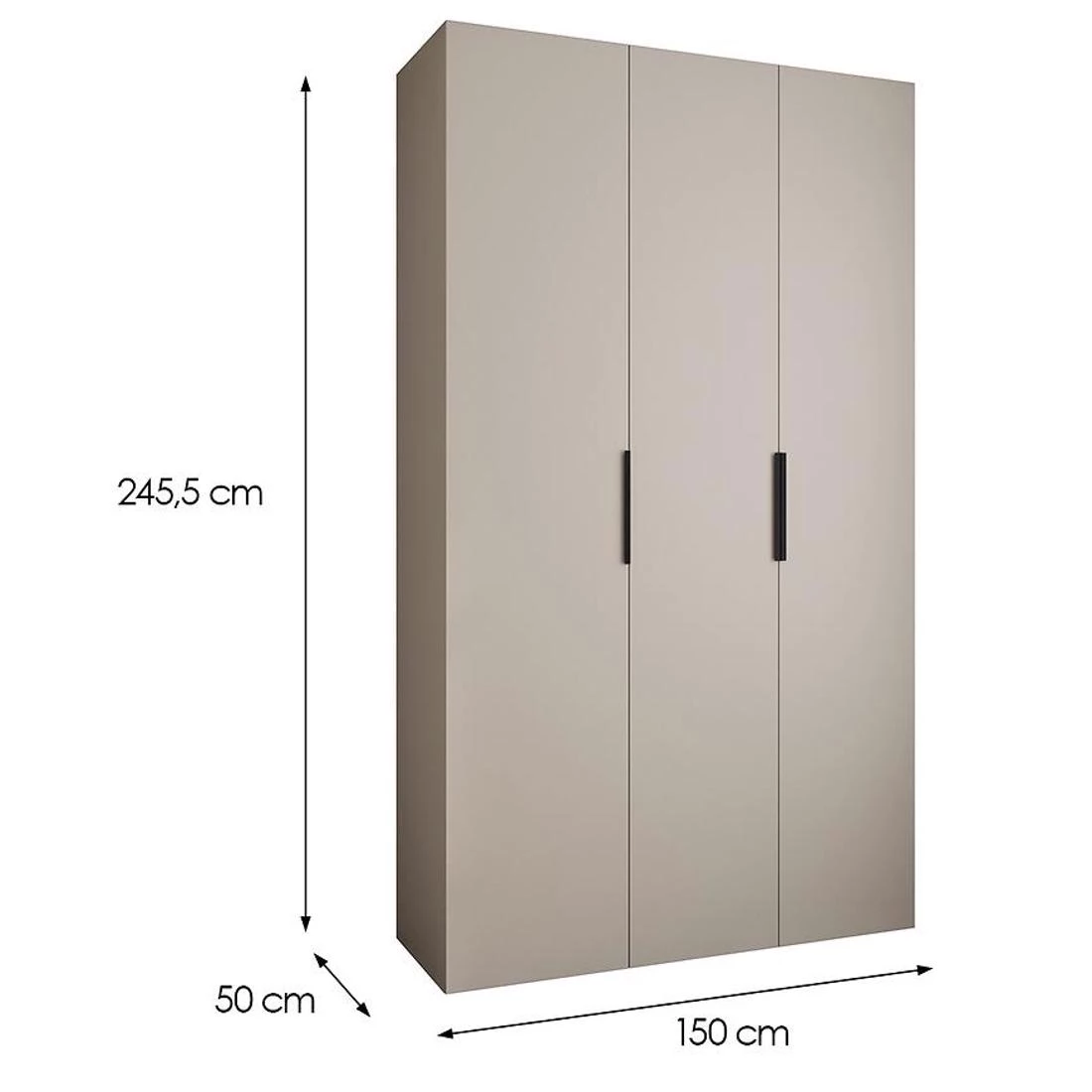 Como 4-140 ormar 50x140x245,5 cm kašmir/crna
