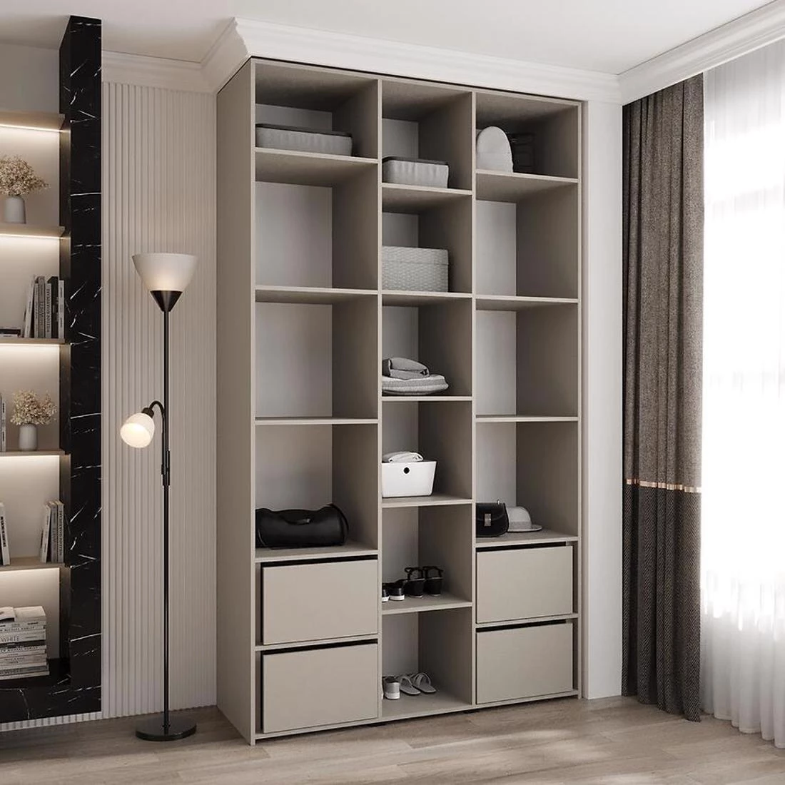 Como 4-140 ormar 50x140x245,5 cm belo/crni