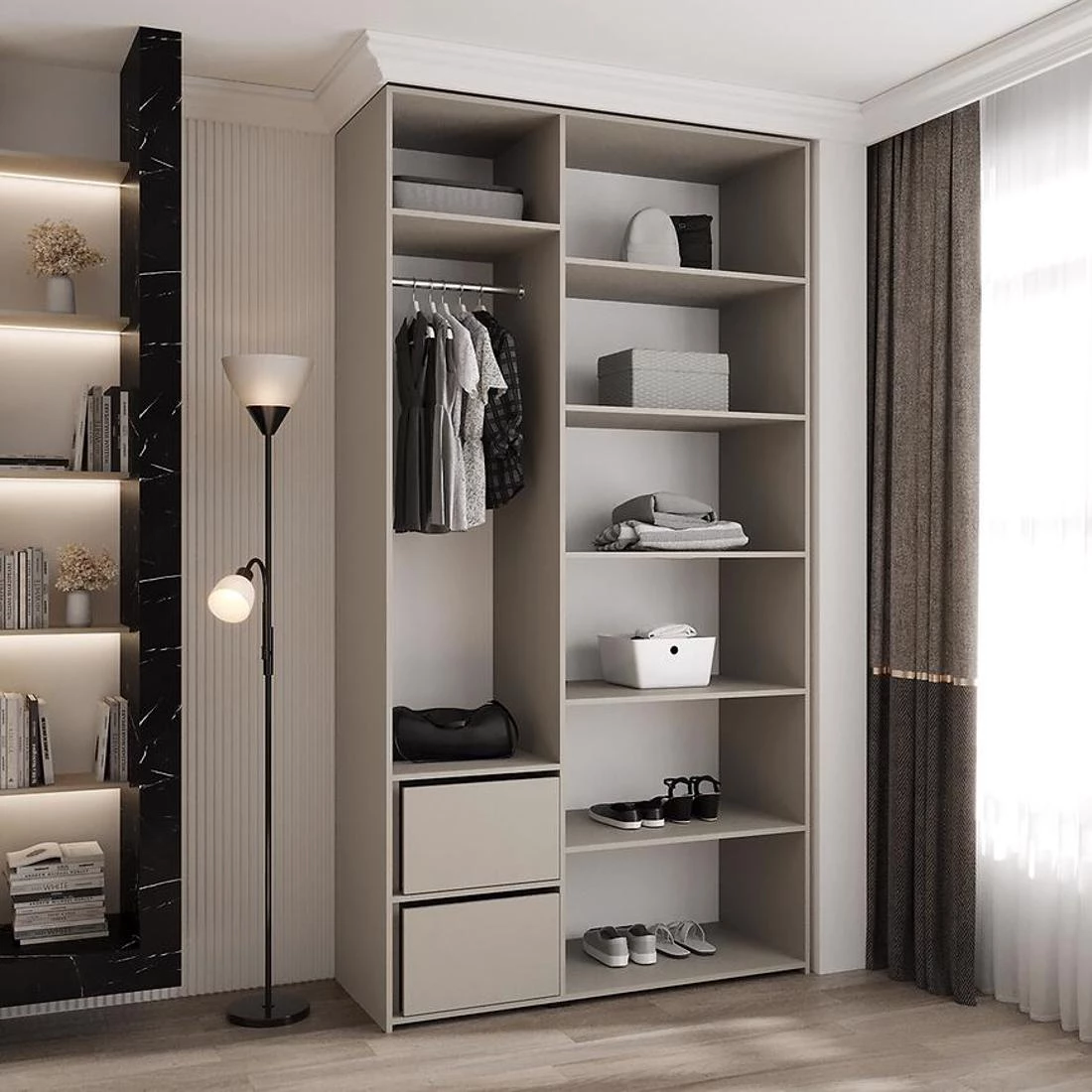 Como 4-130 ormar 50x130x245,5 cm kašmir/crna