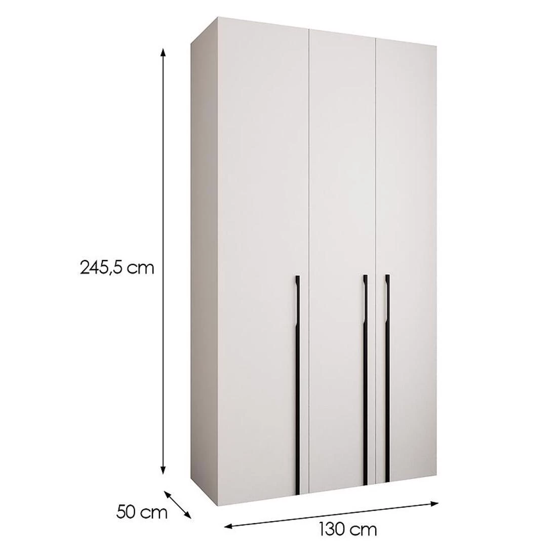 Como 3-130 ormar 50x130x245,5 cm  belo/crni
