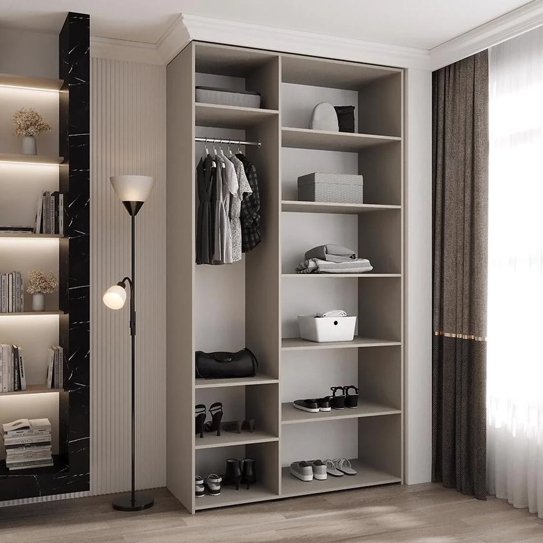 Como 3-130 ormar 50x130x245,5 cm  belo/crni