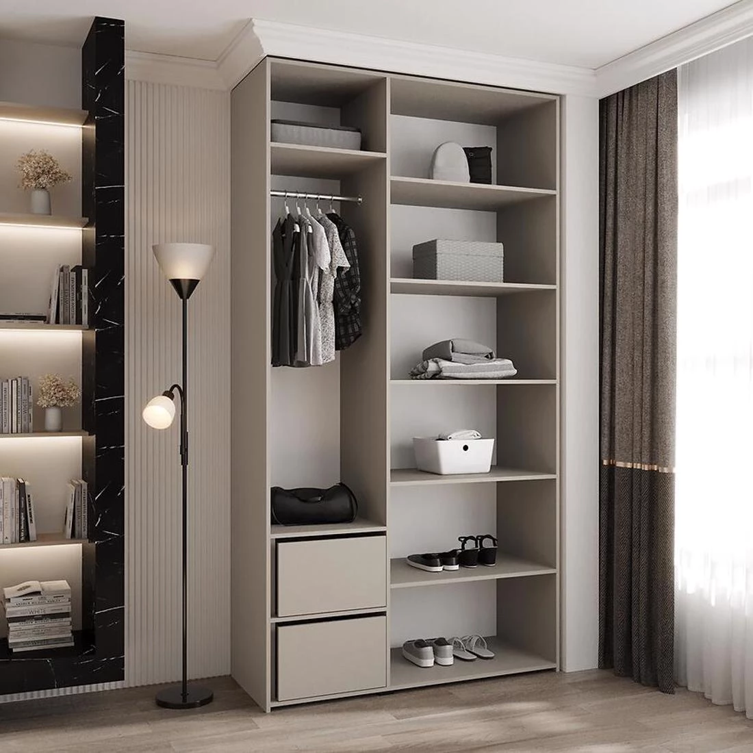 Como 3-130 ormar 50x130x245,5 cm  belo/crni