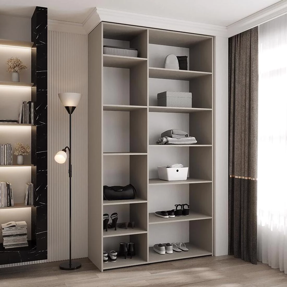 Como 3-130 ormar 50x130x245,5 cm  belo/crni