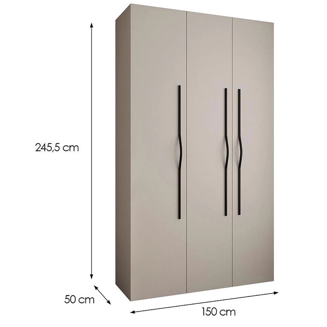 Como 2-140 ormar 50x140x245,5 cm kašmir/crna