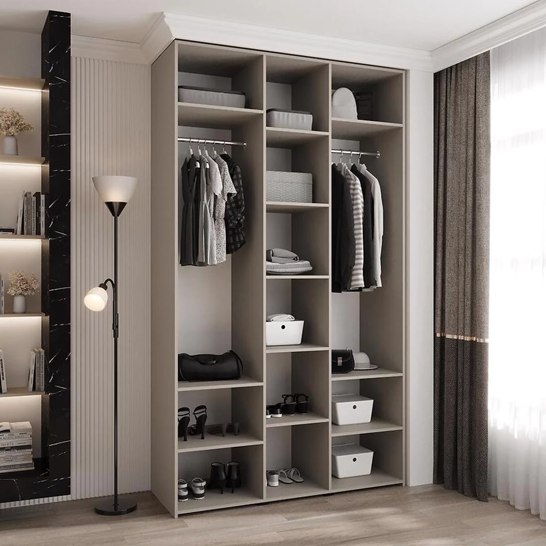 Como 2-140 ormar 50x140x245,5 cm kašmir/crna