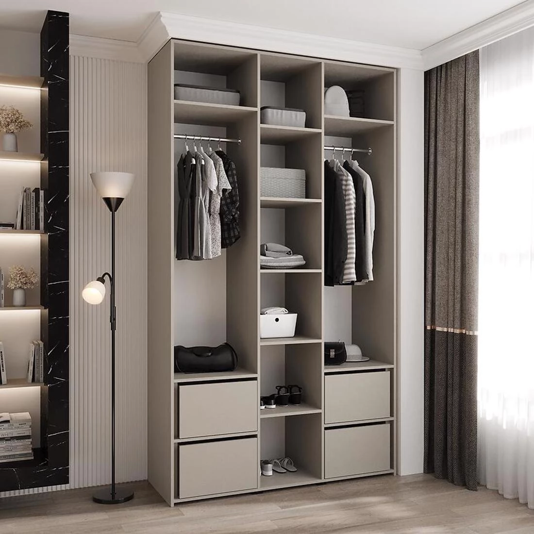 Como 2-140 ormar 50x140x245,5 cm kašmir/crna