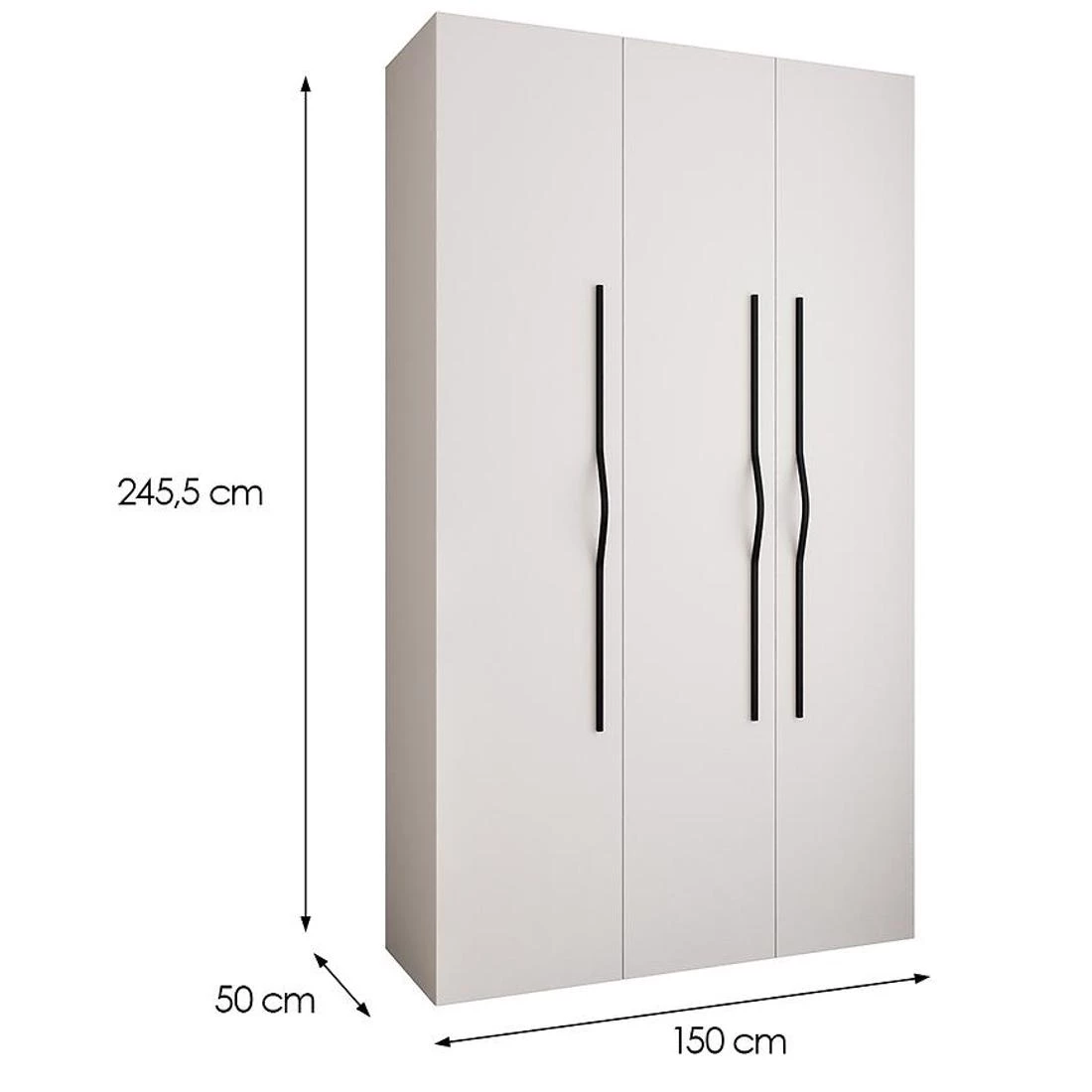 Como 2-140 ormar 50x140x245,5 cm belo/crni