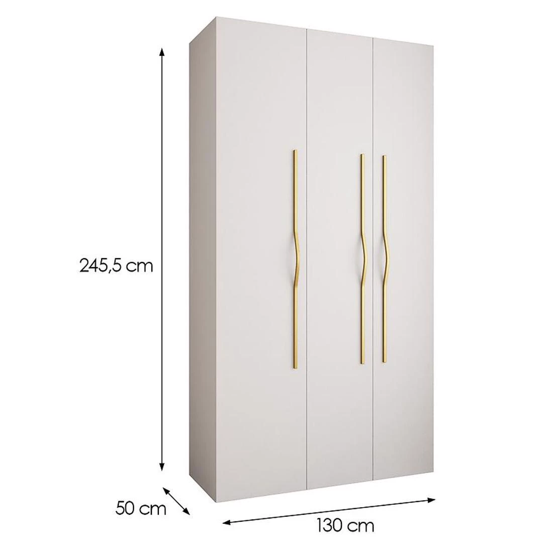Como 2-130 ormar 50x130x245,5 cm bela/zlatna