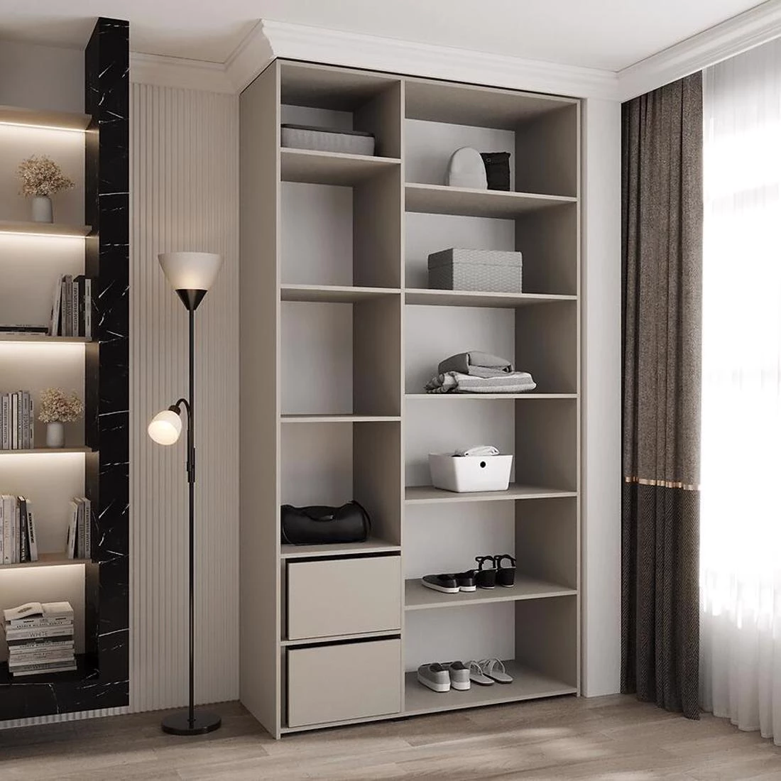 Como 2-130 ormar 50x130x245,5 cm bela/zlatna