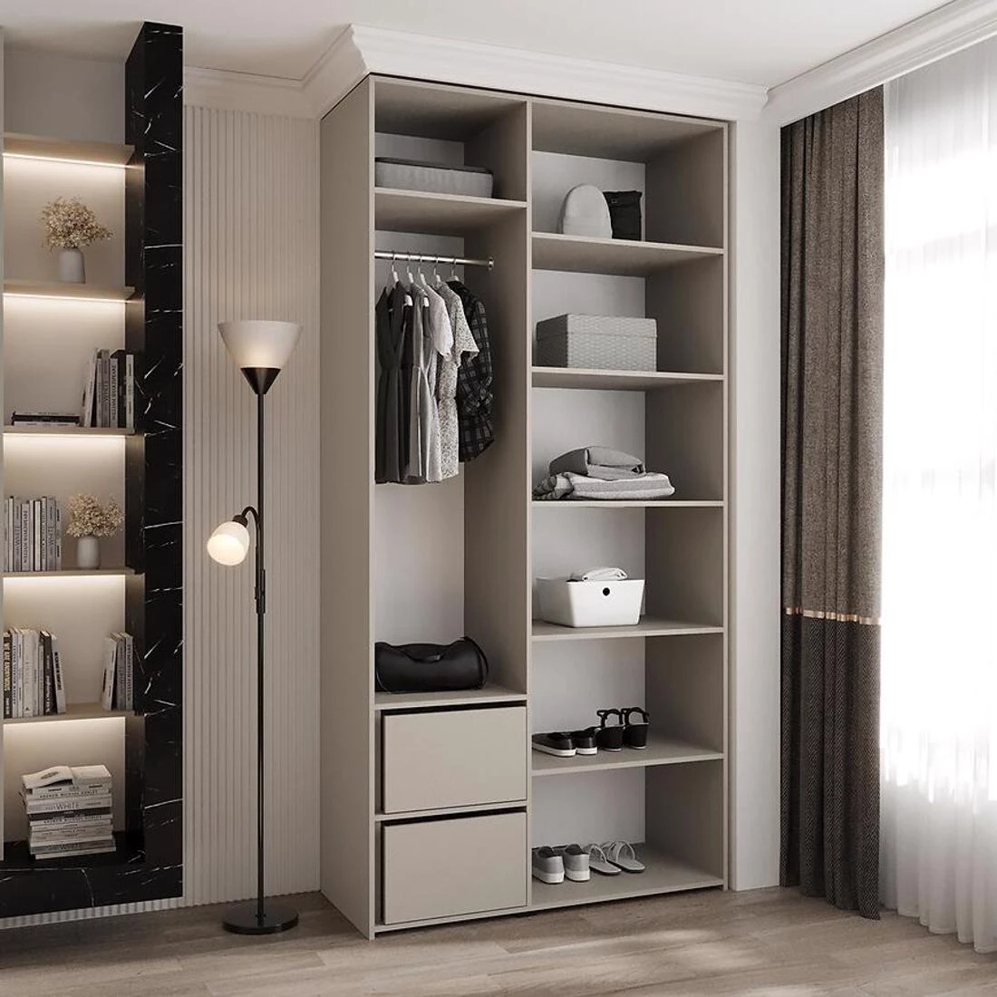 Como 2-120 ormar 50x120x245,5 cm kašmir/crna