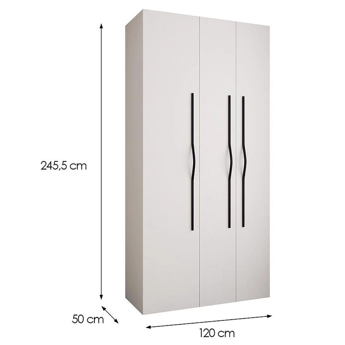 Como 2-120 ormar 50x120x245,5 cm bela/crna