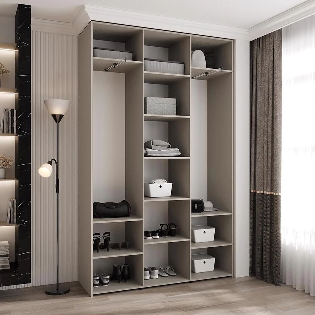 Como 1-150 ormar 50x150x245,5 cm bela/crna