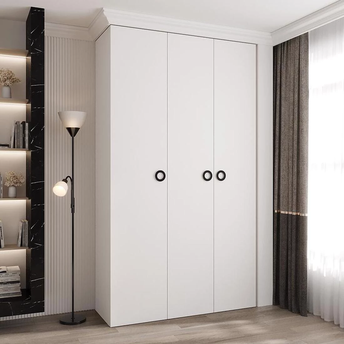 Como 1-150 ormar 50x150x245,5 cm bela/crna