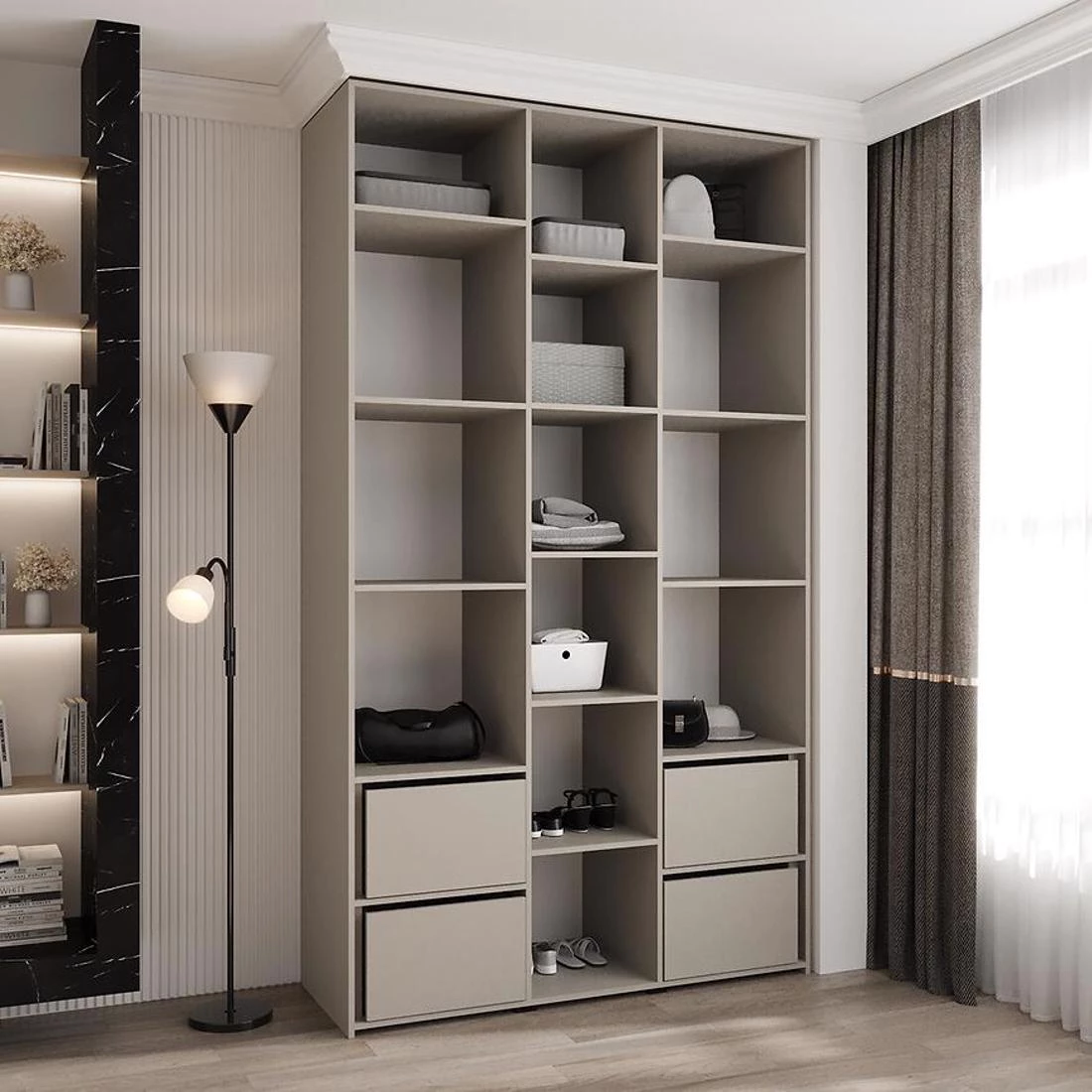 Como 1-140 ormar 50x140x245,5 cm kašmir/crna