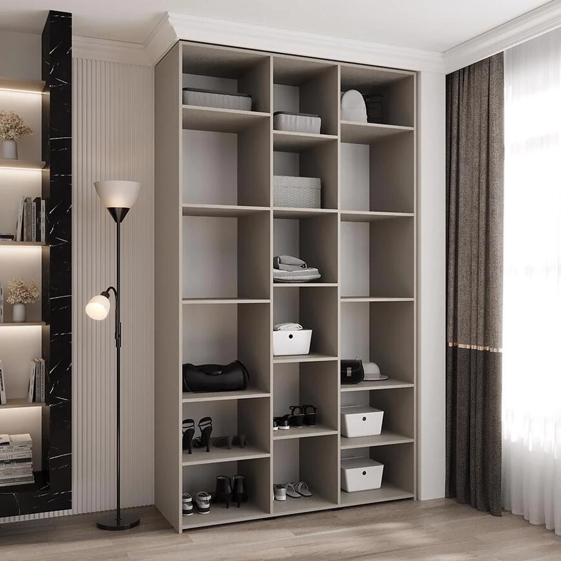 Como 1-140 ormar 50x140x245,5 cm kašmir/crna