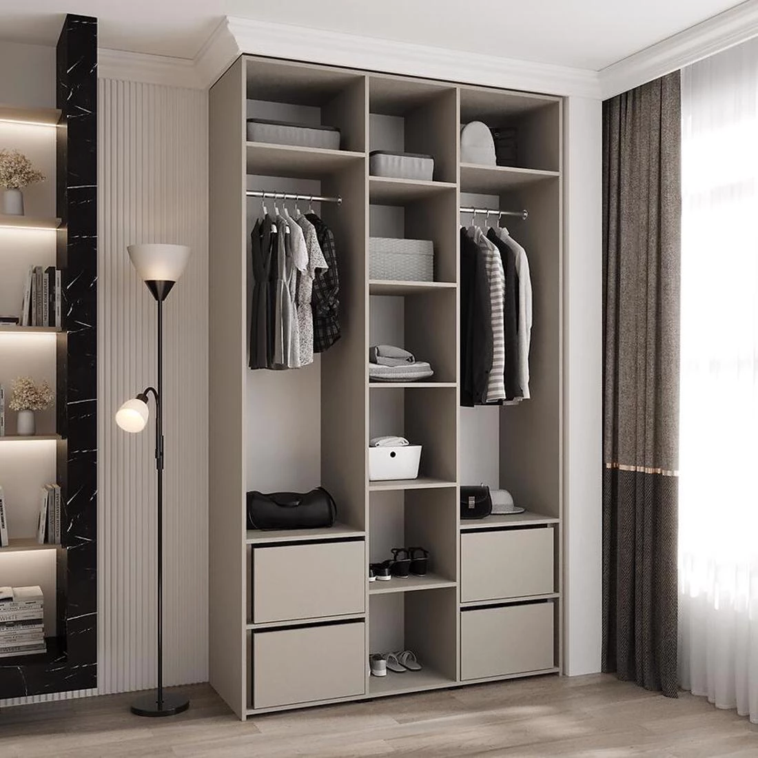 Como 1-140 ormar 50x140x245,5 cm belo/zlatno