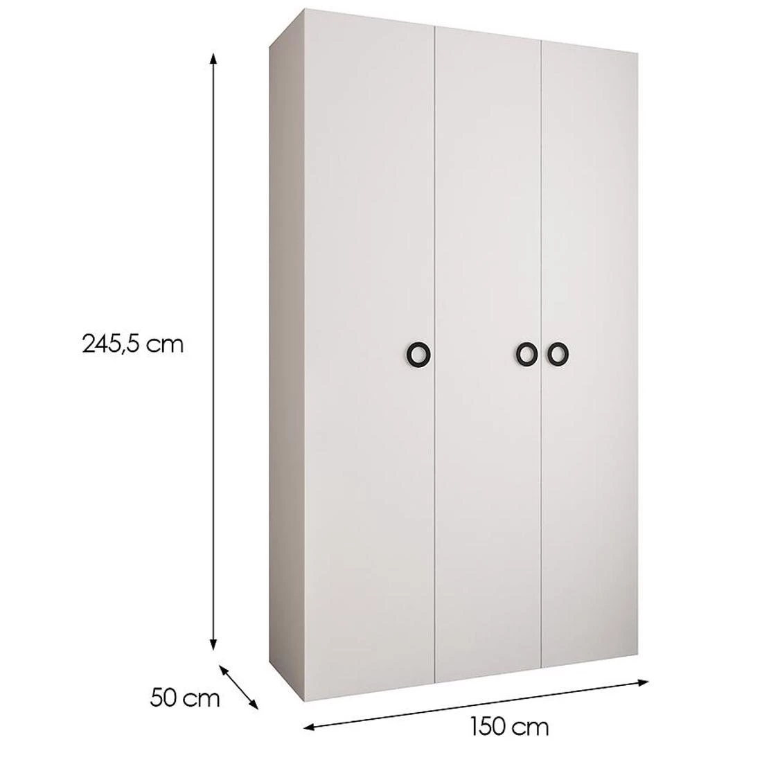 Como 1-140 ormar 50x140x245,5 cm bela/crna