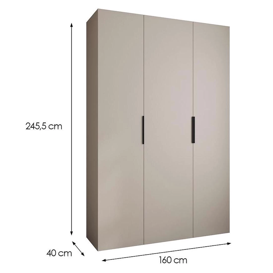 Como 4-160 ormar 40x160x245,5 cm kašmir/crna
