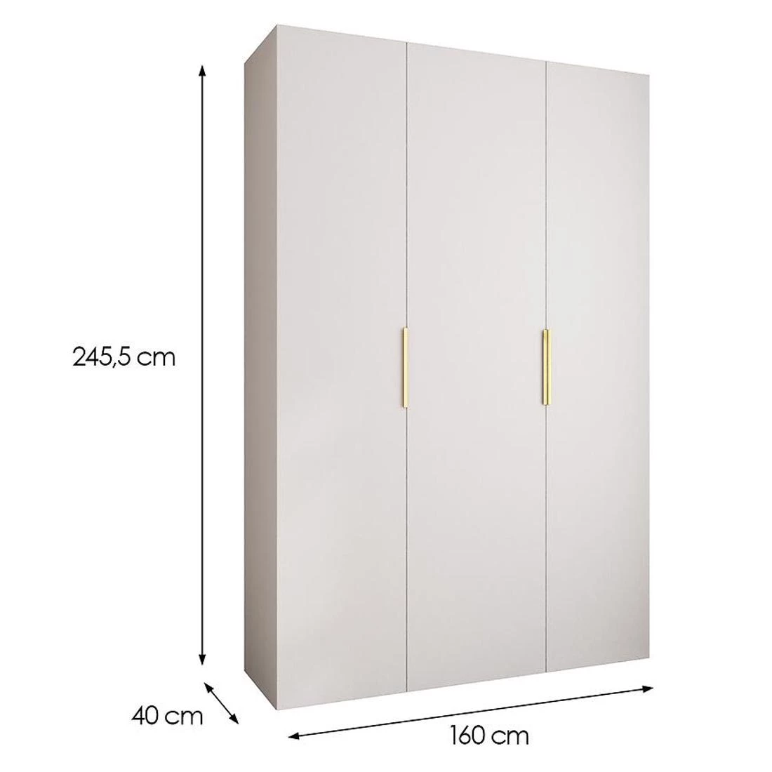 Como 4-160 ormar 40x160x245,5 cm  bijeli/zlatni