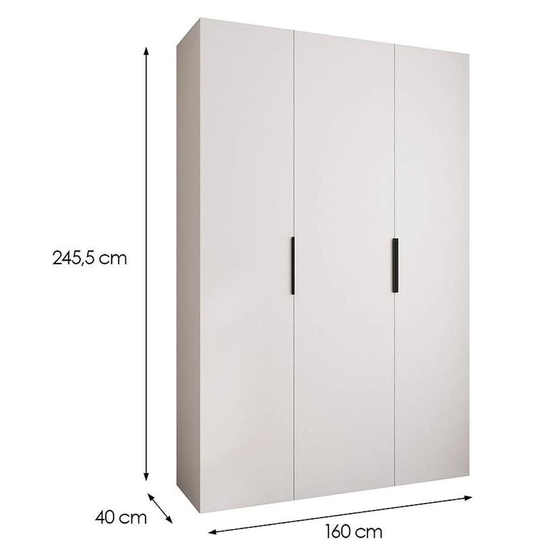 Como 4-160 ormar 40x160x245,5 cm bela/crna