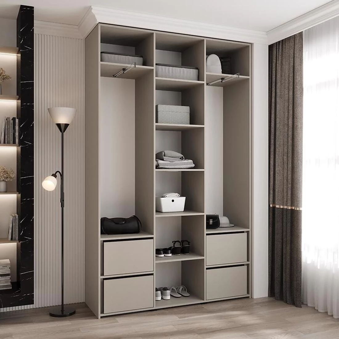 Como 4-150 ormar 40x150x245,5 cm belo/crni
