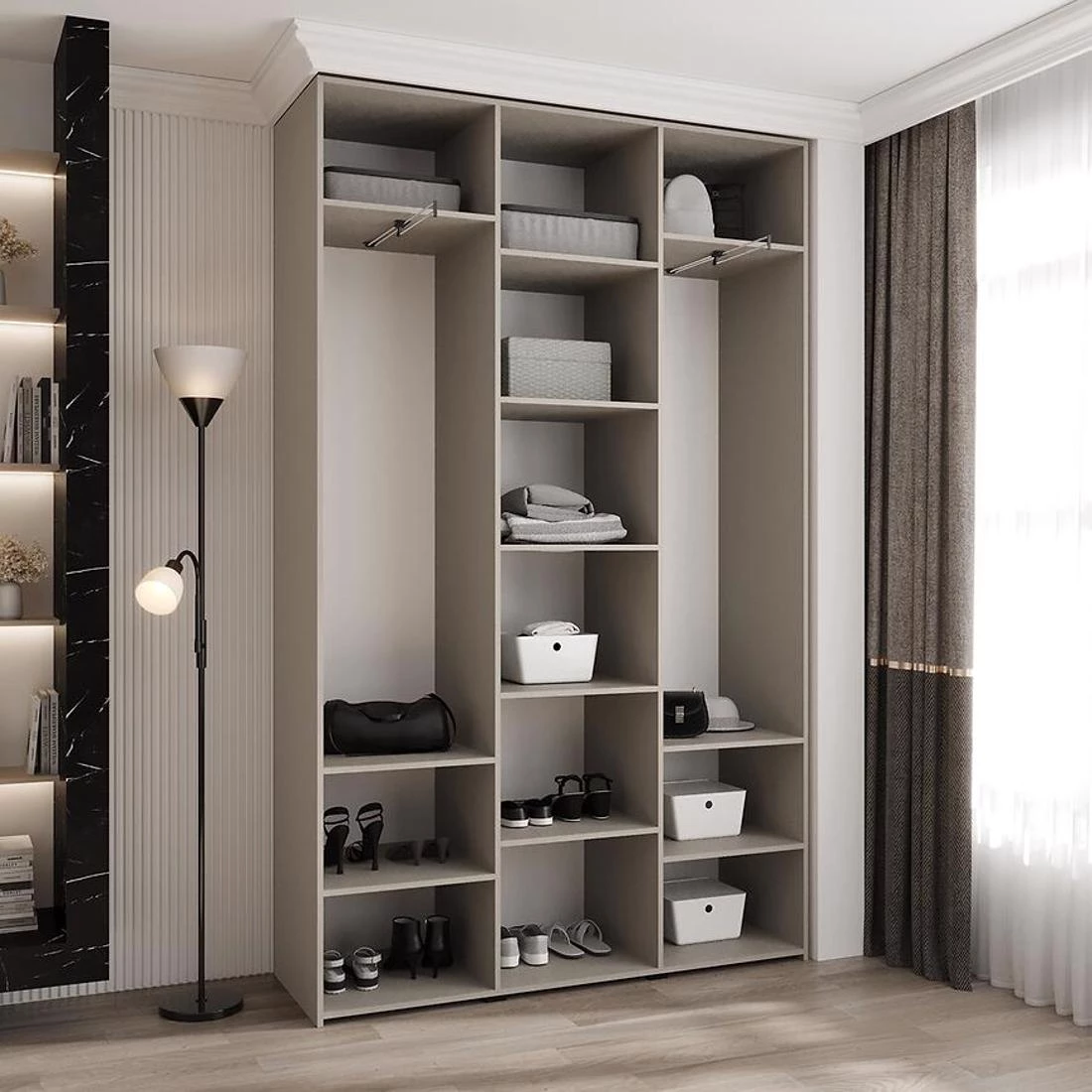 Como 4-150 ormar 40x150x245,5 cm belo/crni