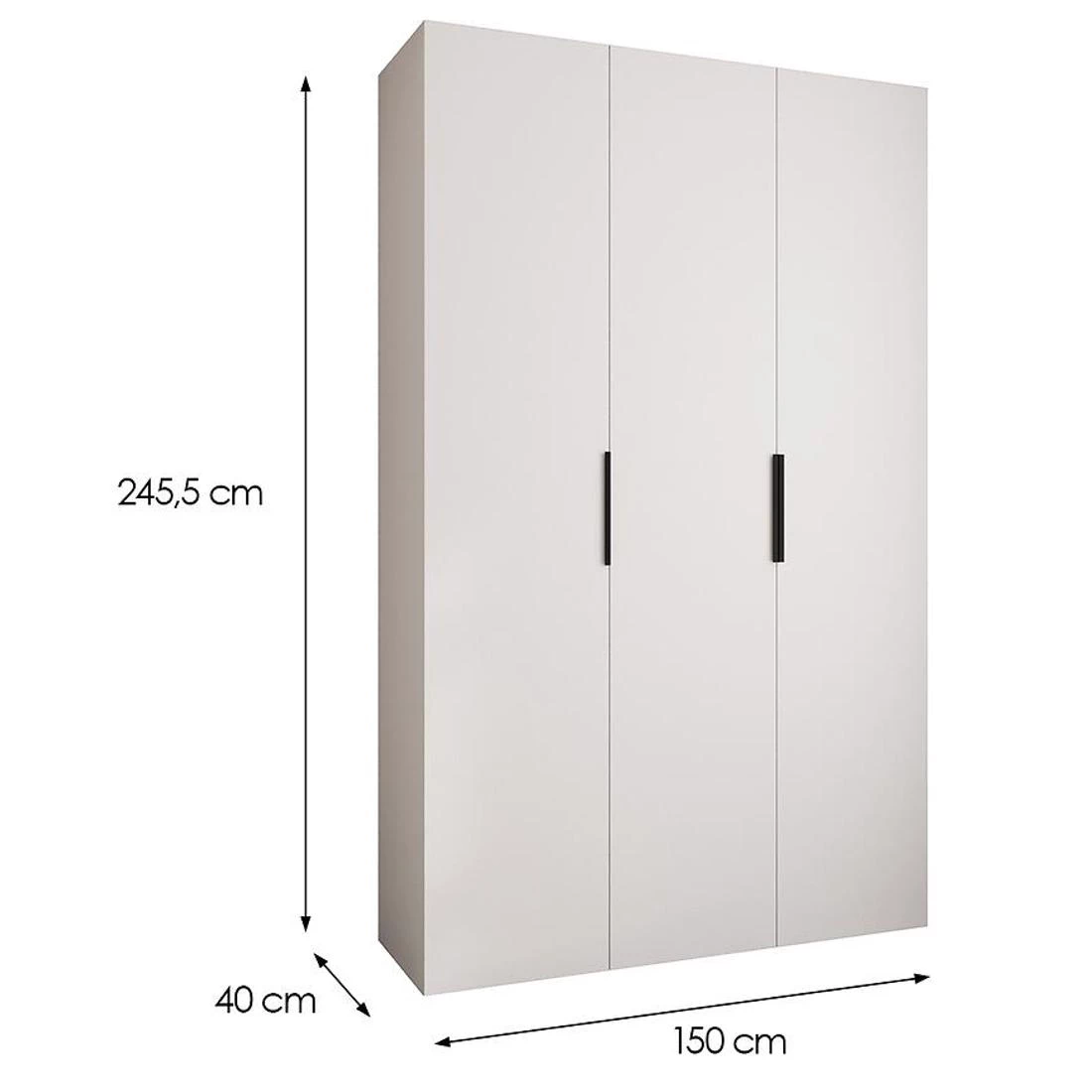 Como 4-150 ormar 40x150x245,5 cm belo/crni