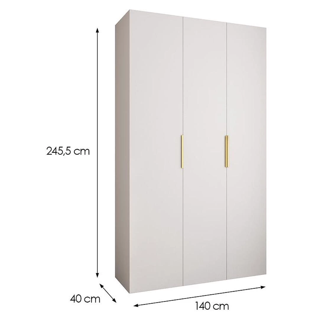 Como 4-140 ormar 40x140x245,5 cm bijeli/zlatni