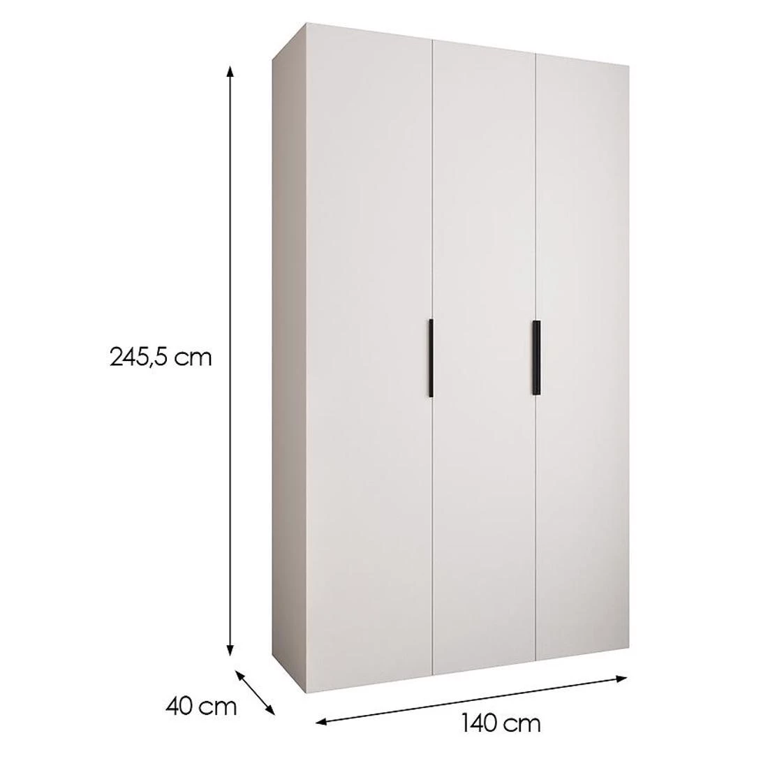 Como 4-140 ormar 40x140x245,5 cm belo/crni