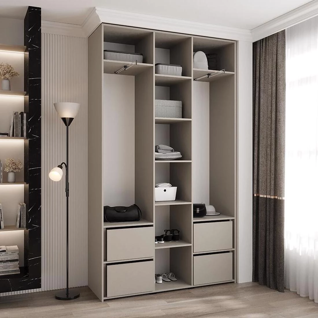 Como 4-140 ormar 40x140x245,5 cm belo/crni