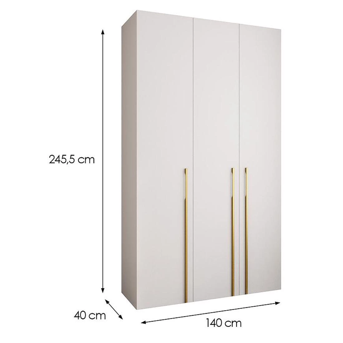 Como 3-140 ormar 40x140x245,5 cm bela/Zlatna