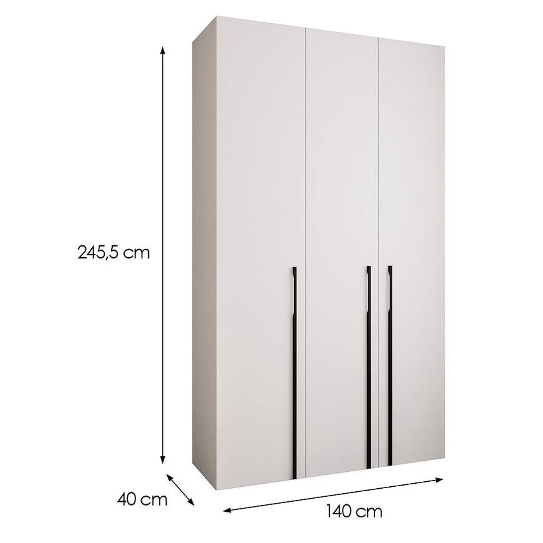 Como 3-140 ormar 40x140x245,5 cm belo/crna