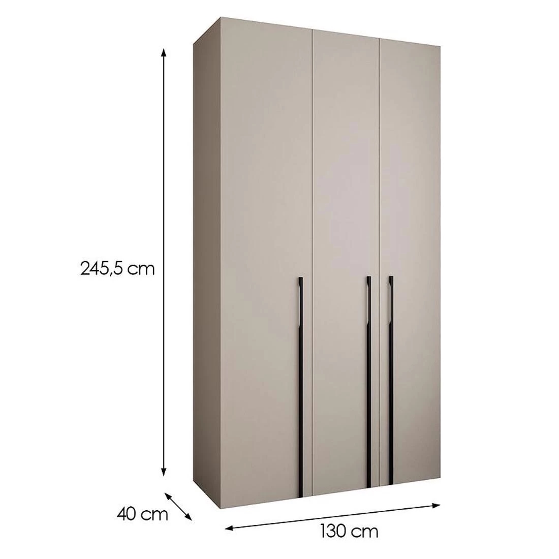 Como 3-130 ormar  40x130x245,5 cm kašmir/crna