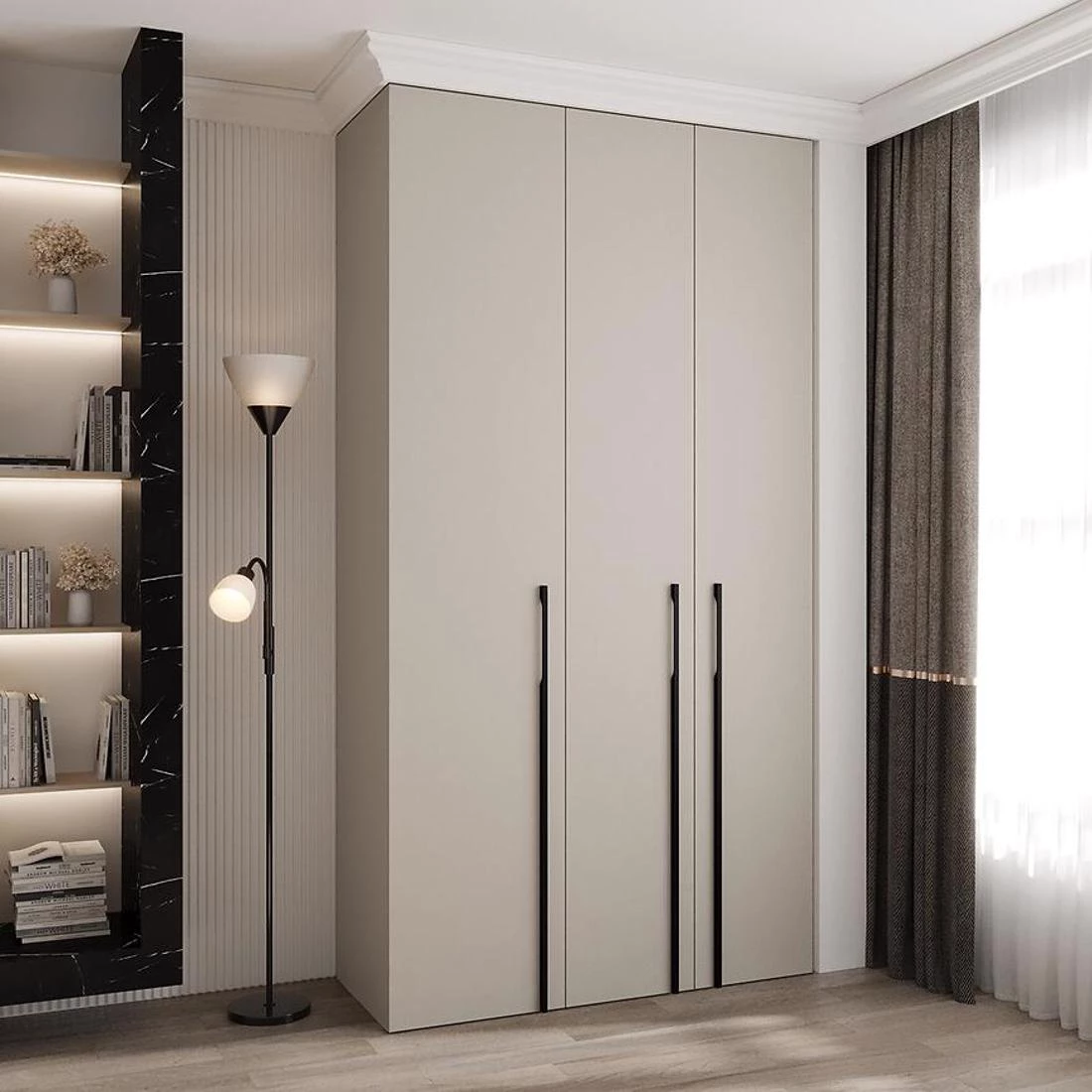 Como 3-130 ormar  40x130x245,5 cm kašmir/crna