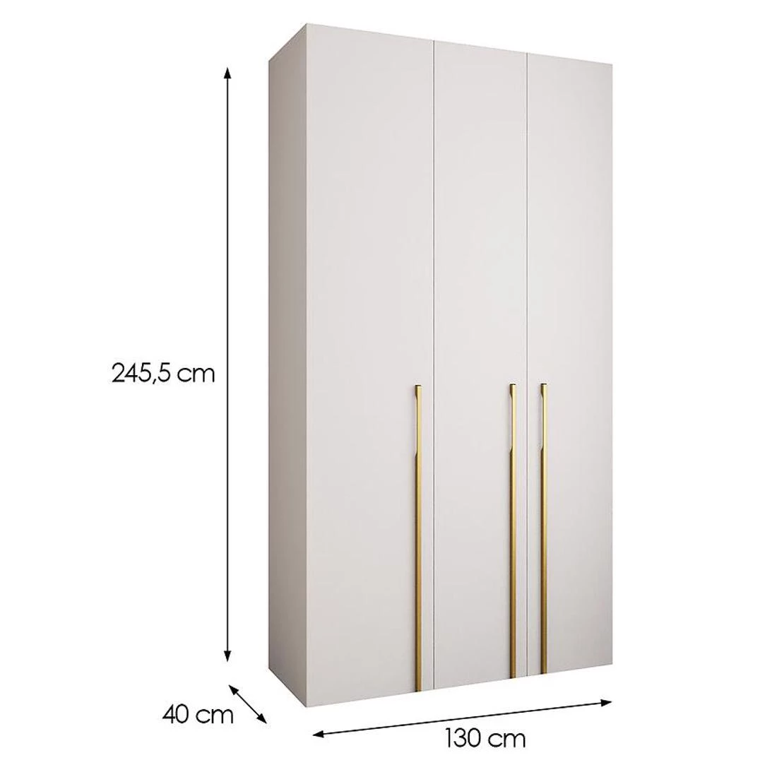 Como 3-130  ormar 40x130x245,5 cm  bijeli/zlatni