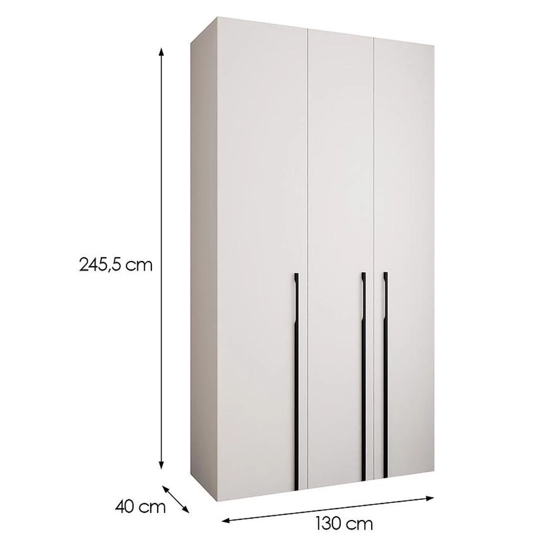 Como 3-130 ormar 40x130x245,5 cm belo/crni