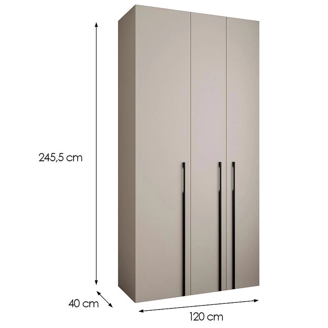 Como 3-120 ormar 40x120x245,5 cm kašmir/crna