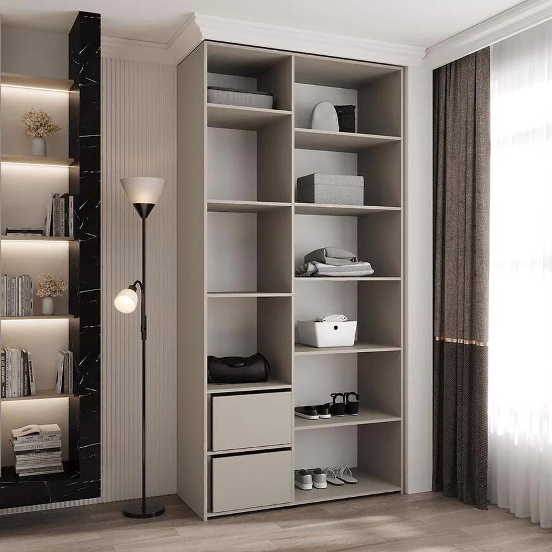 Como 3-120 ormar 40x120x245,5 cm kašmir/crna