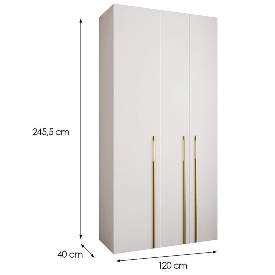 Como 3-120 ormar 40x120x245,5 cm bela/zlatna