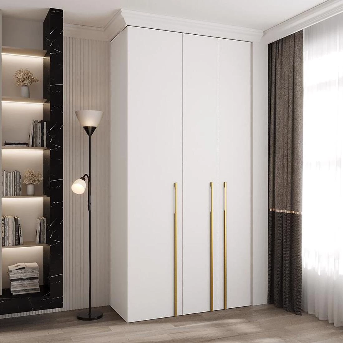 Como 3-120 ormar 40x120x245,5 cm bela/zlatna