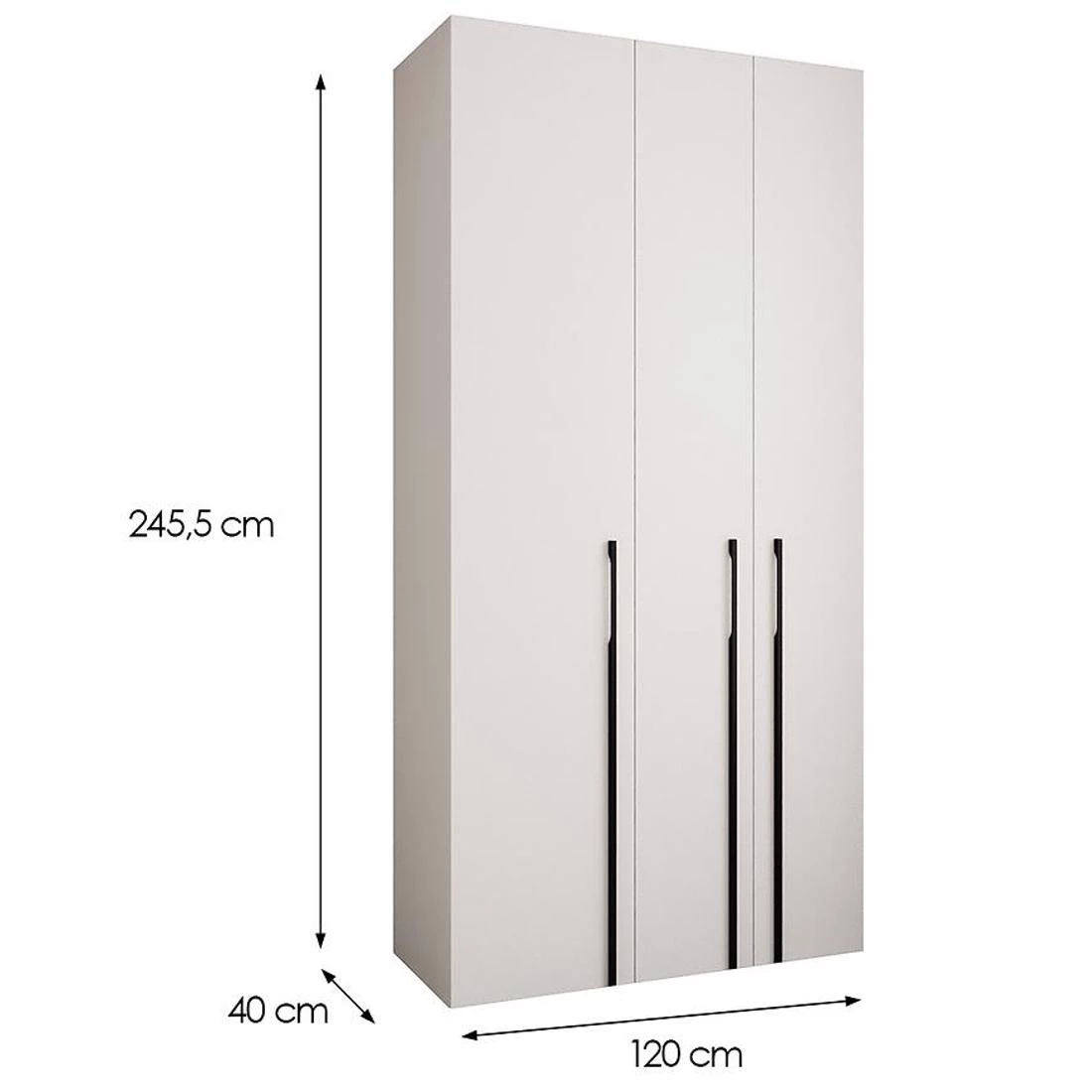Como 3-120 ormar 40x120x245,5 cm  belo/crni