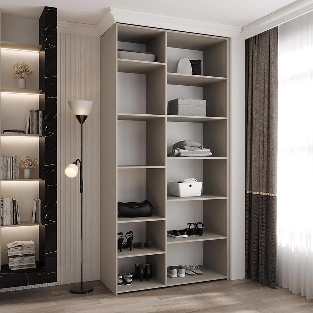 Como 3-120 ormar 40x120x245,5 cm  belo/crni