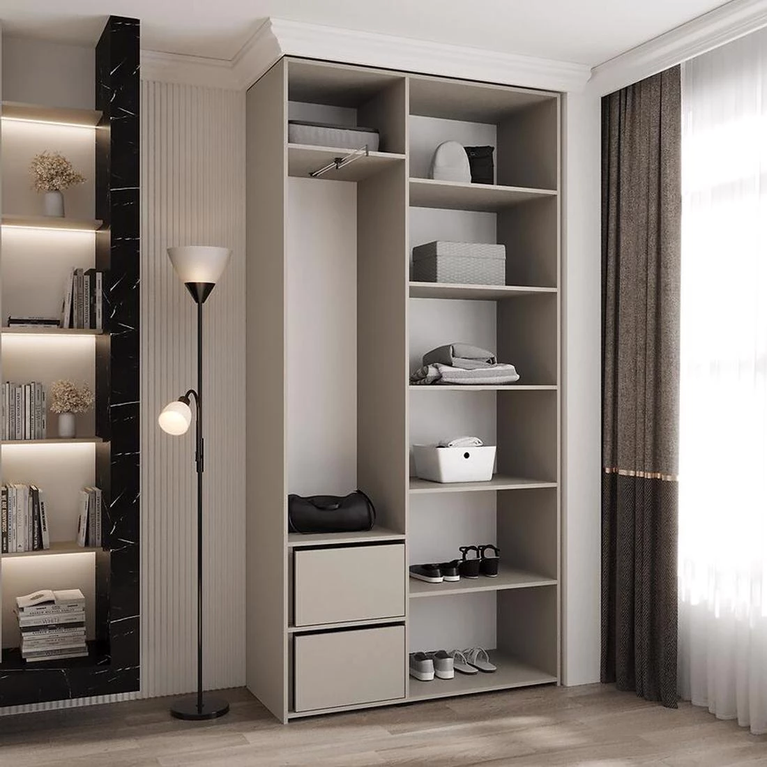 Como 3-120 ormar 40x120x245,5 cm  belo/crni
