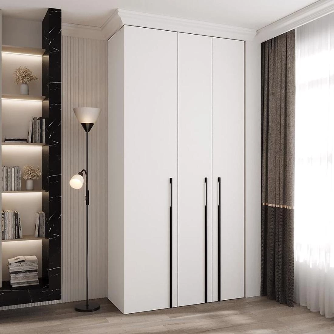Como 3-120 ormar 40x120x245,5 cm  belo/crni