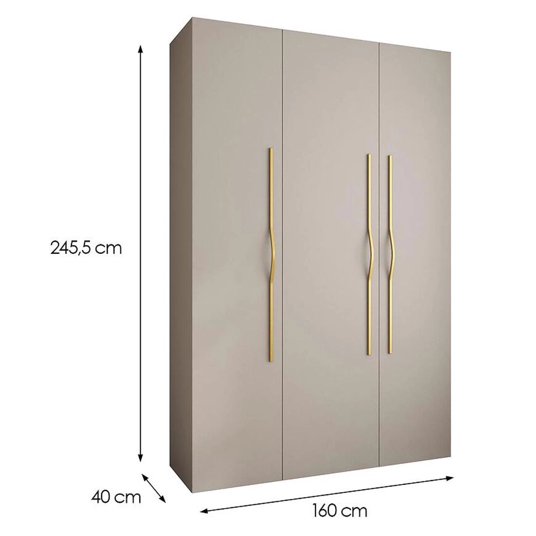 Como 2-160 ormar 40x160x245,5 cm  kašmir/zlatna